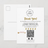 *~* QR Simple Minimal Beoordelingslogo BEDANKT AP8 Briefkaart (Voorkant / Achterkant)