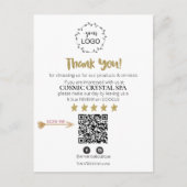 *~* QR Simple Minimal Beoordelingslogo BEDANKT AP8 Briefkaart (Voorkant)