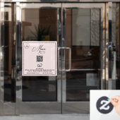 *~* QR Simple Sea Shell LOGO MENU  Raamsticker (Kantoordeur)