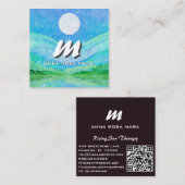 *~* QR Sky Blue SUN Abstract Landschap Natuur AP93 Vierkante Visitekaartje (Voorkant / Achterkant)