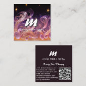 ** QR Sky Night Stars ETHERISCHE GOLVEN AP93 Vierkante Visitekaartje (Voorkant / Achterkant)