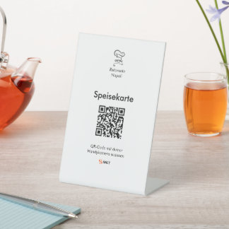 QR - Speisekarte Gastro Reclamebord Met Voetstuk