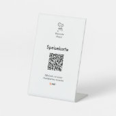 QR - Speisekarte Gastro Reclamebord Met Voetstuk (Voorkant)