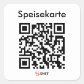 QR - Speisekarte Gastro | Vierkante Sticker (Voorkant)