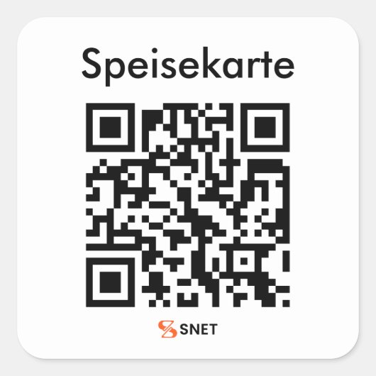 QR - Speisekarte Gastro |  Vierkante Sticker (Voorkant)