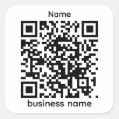 QR-sticker sjabloon Vierkante Sticker (Voorkant)