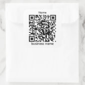 QR-sticker sjabloon Vierkante Sticker (Tas)