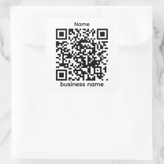 QR-sticker sjabloon Vierkante Sticker (Tas)