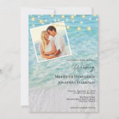 QR Strand fotolichtslingers alles in één bruiloft Kaart (Voorkant)