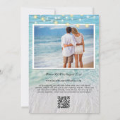 QR Strand fotolichtslingers alles in één bruiloft Kaart (Achterkant)