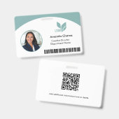 QR-streepjescode foto personeels-ID Badge (Voor- en achterkant)