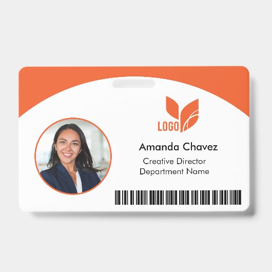 QR-streepjescode Personeelsfoto ID Badge (Voorzijde)