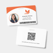 QR-streepjescode Personeelsfoto ID Badge (Voor- en achterkant)
