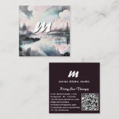 *~* QR Subtle Modern Abstract Bold AP93 Vierkante Visitekaartje (Voorkant / Achterkant)