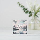 *~* QR Subtle Modern Abstract Bold AP93 Vierkante Visitekaartje (Staand voorkant)