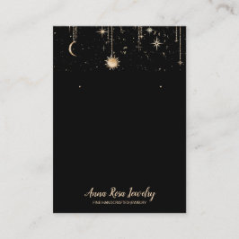 *~* QR Sun Cosmic Celestian Moon Jewelry Earring Visitekaartje