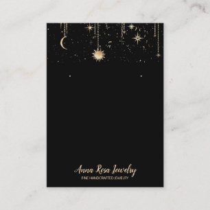*~* QR Sun Cosmic Celestian Moon Jewelry Earring Visitekaartje