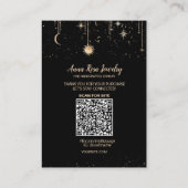 *~* QR Sun Cosmic Celestian Moon Jewelry Earring Visitekaartje (Achterkant)