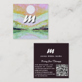 *~* QR SUN Modern Abstract Landschap Natuur AP93 Vierkante Visitekaartje (Voorkant / Achterkant)