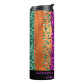 *~* QR SWAG Animal Print Glitter Rainbow Girly Thermosbeker (Gedraaid links)