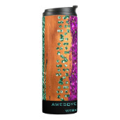 *~* QR SWAG Chic Animal Print Glitter Rainbow Thermosbeker (Gedraaid links)