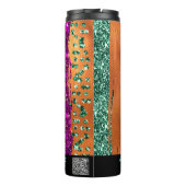 *~* QR SWAG Chic Animal Print Glitter Rainbow Thermosbeker (Achterkant)