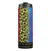 *~* QR SWAG Girly Animal Print Glitter Rainbow Thermosbeker (Voorkant)