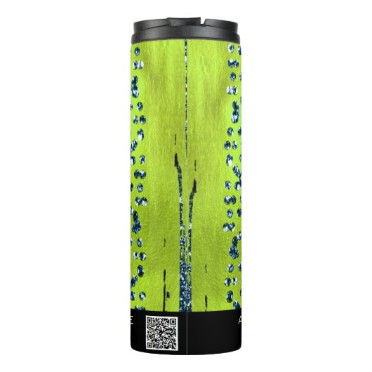 *~* QR SWAG Girly Animal Print Glitter Rainbow Thermosbeker (Achterkant)