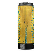 *~ QR SWAG Girly Animal Print Rainbow Glitter Thermosbeker (Achterkant)