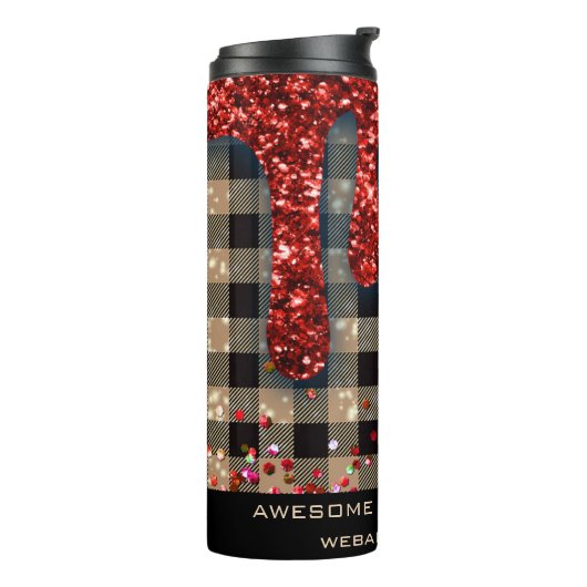 *~* QR SWAG Rustic Kerstmis Glitter Roos Pset Thermosbeker (Gedraaid links)