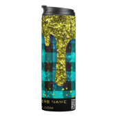 *~* QR SWAG Rustic Kerstmis Gold Drip Pset Thors Thermosbeker (Geroteerd rechts)