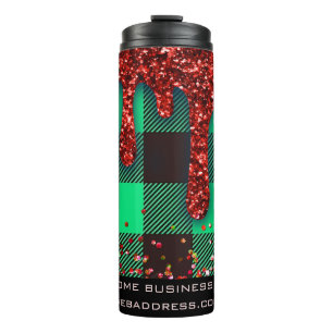 *~* QR SWAG Rustige Kerstmis Glitter GREEN Pset Thermosbeker