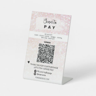 *~* QR Tafelblad Tafeltent BETALEN voetstuk Reclamebord Met Voetstuk