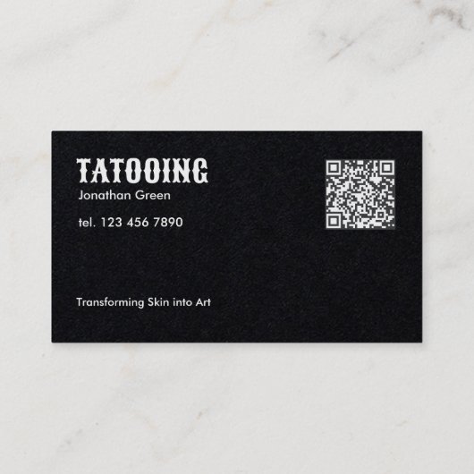 QR Tattoo Studio Visitekaartje (Achterkant)