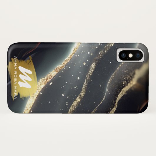 *~* QR Terug GOUDEN aderen Marmeren AP66 Glitter Case-Mate iPhone Case (Achterkant (horizontaal))