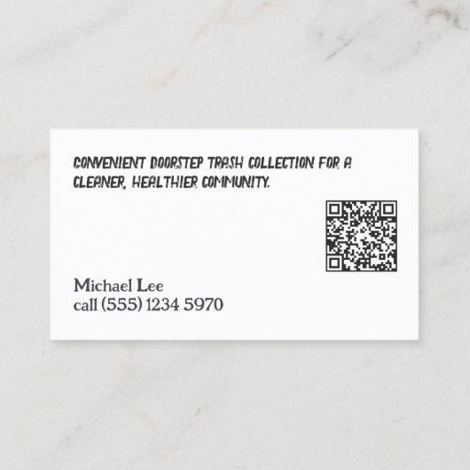 QR Trash Valet Visitekaartje (Achterkant)