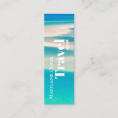 QR Travel Business Ocean Beach Zee Modern Blue Mini Visitekaartje (Voorkant)