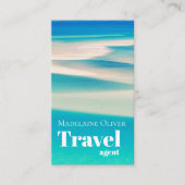 QR Travel Business Ocean Beach Zee Modern Blue Visitekaartje (Voorkant)