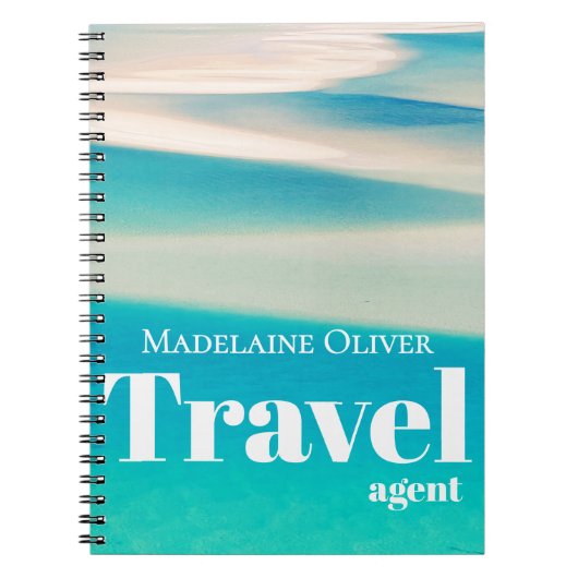 QR Travel Ocean Beach Zee Modern Blue Notitieboek (Voorkant)