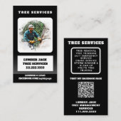 *~* QR Tree Services Lumber Jack Man Artistic Visitekaartje (Voorkant / Achterkant)