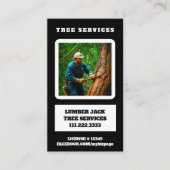 *~* QR Tree Services Lumber Jack Tree Trunk Visitekaartje (Voorkant)