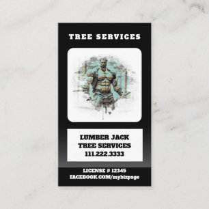 *~* QR Tree Services Muscular Man Artistic Visitekaartje