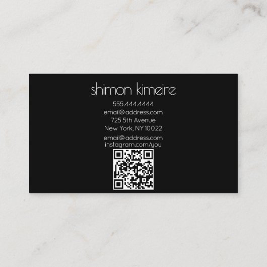 QR Trendy Nagel Bloem Kunst Manicuriste  Visitekaartje (Achterkant)