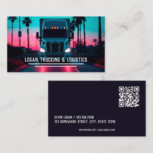 QR Trucking Logistics Visitekaartje (Voorkant / Achterkant)