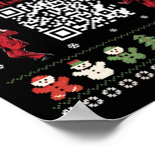 QR Trump Dance Code President Dance Code Kerst Poster (Hoek)