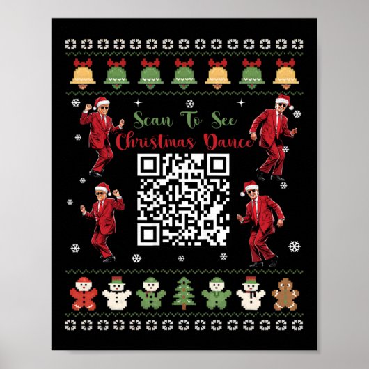 QR Trump Dance Code President Dance Code Kerst Poster (Voorkant)