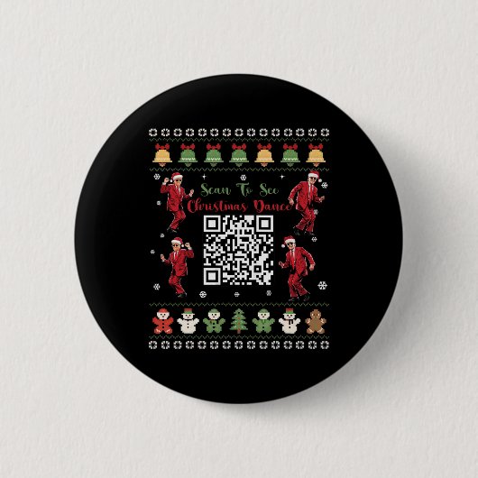 QR Trump Dance Code President Dance Code Kerst Ronde Button 5,7 Cm (Voorkant)