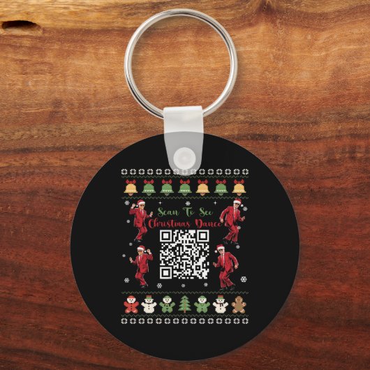 QR Trump Dance Code President Dance Code Kerst Sleutelhanger (Voorkant)