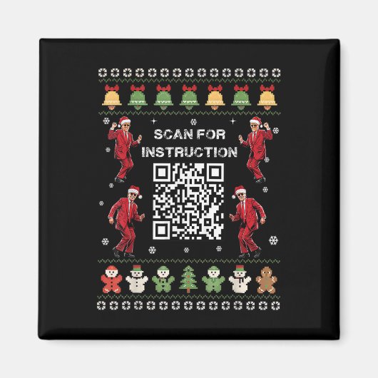 QR Trump Dance Code President Scan voor instructie Magneet (Voorkant)
