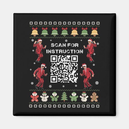 QR Trump Dance Code President Scan voor instructie Magneet (Voorkant)